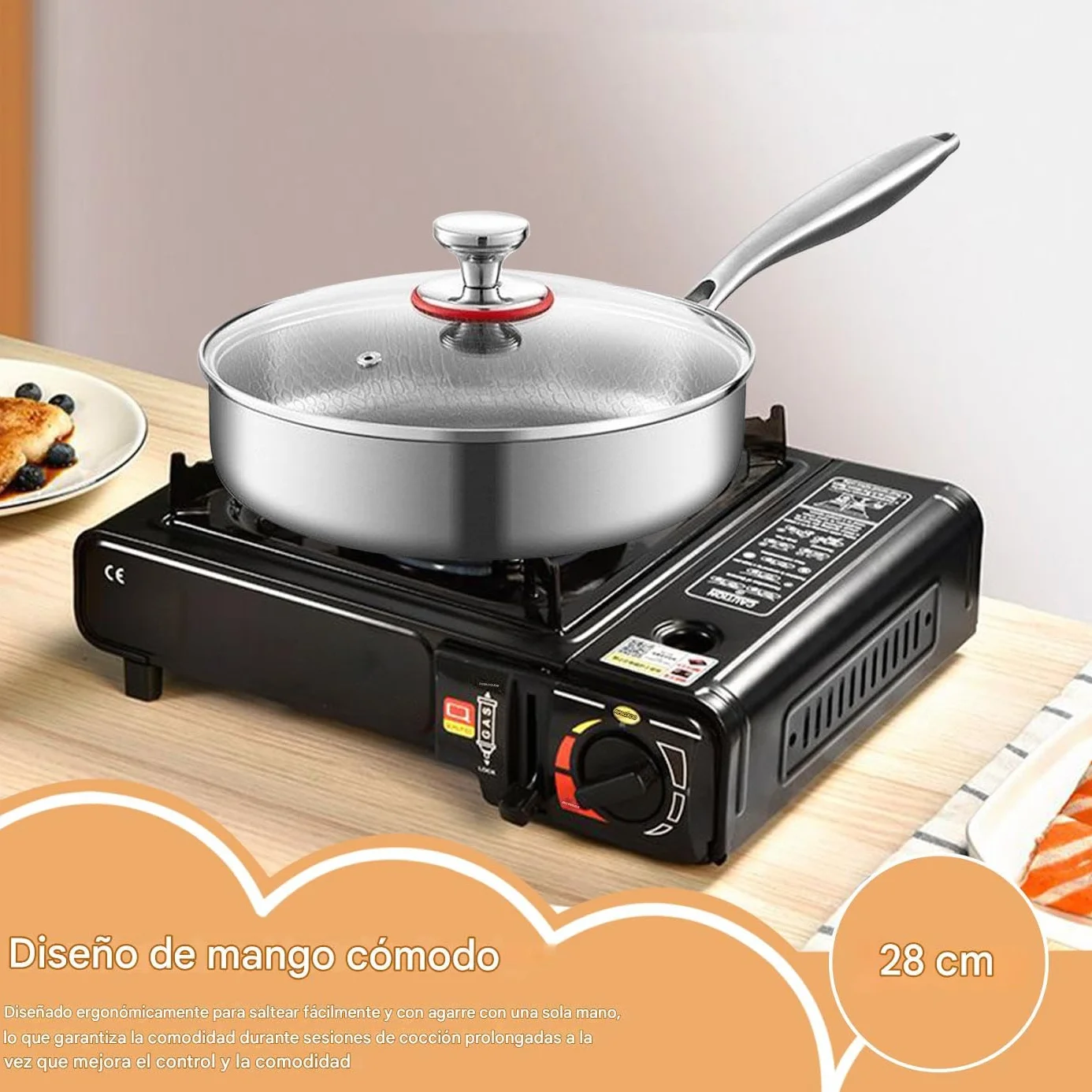 Sartén Titanio Antiadherente Utensilios de Cocina Antiadherentes | Sartén para Tortillas y Cocina Para Cocineros Domésticos Principiantes Preparación Comidas Huevos Tortillas Carnes Camping