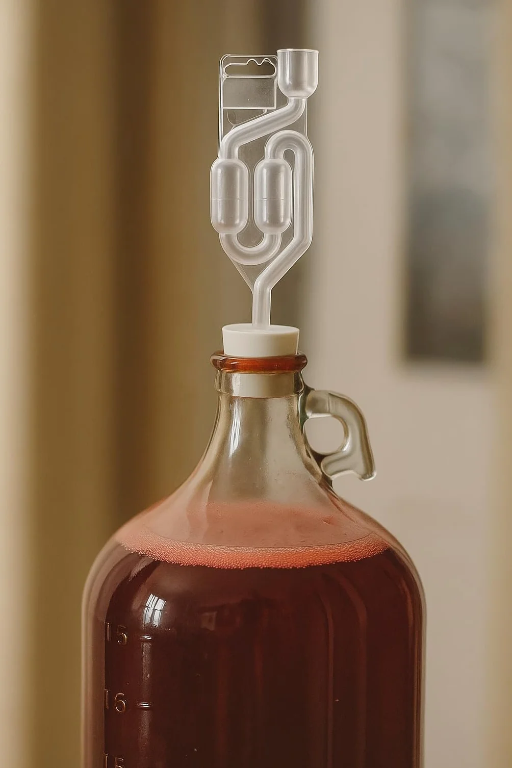 10 tapones de goma con orificio de 54/50 mm + tubo de fermentación – corcho, fermentación, globo de vino, levadura de vino, tapón de botella, tapón de corcho para vino, kit de invitados, laboratorio
