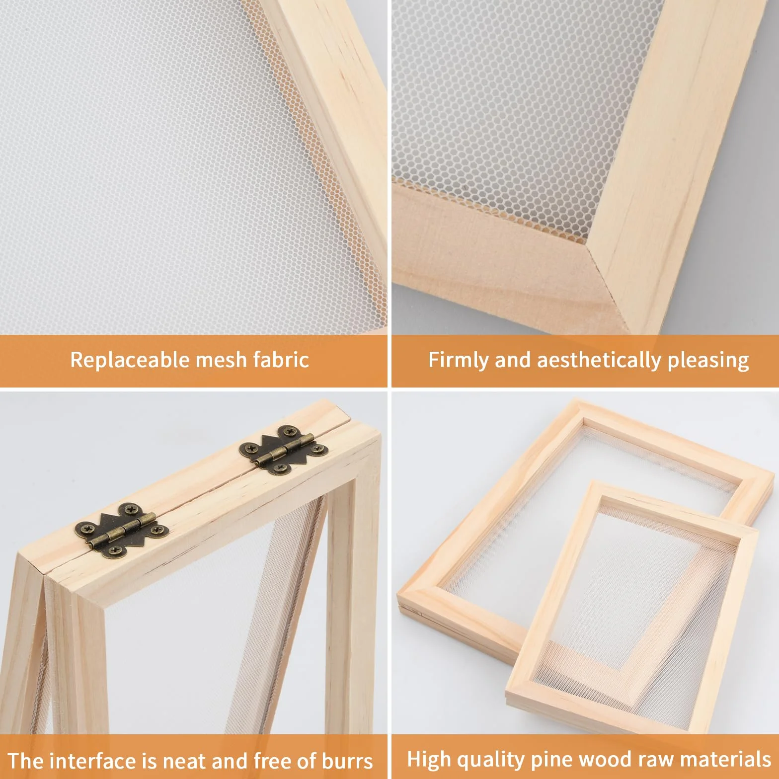 Molde de Fabricación de Papel de Madera B4,A4,A5,A6 Marco Rectángulo para Hacer Papel de Bricolaje