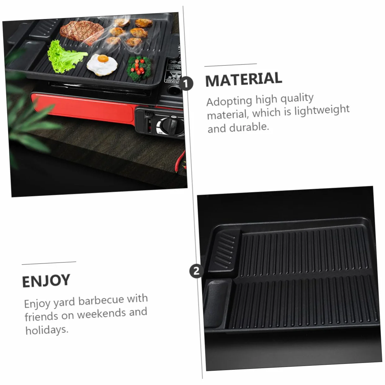 Bandeja Rectangular para Barbacoa al Aire Plancha Antiadherente para Asar Bandeja de Horno Resistente para Parrilla Portátil