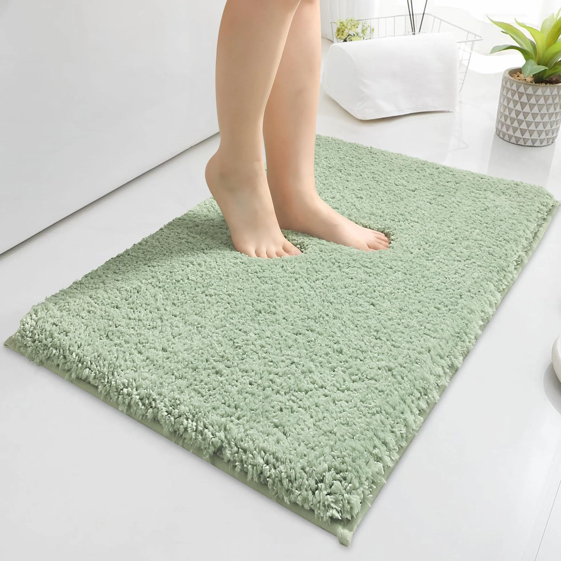 Alfombra de Baño Antideslizante 50x80 cm Microfibra Lavable Absorbente