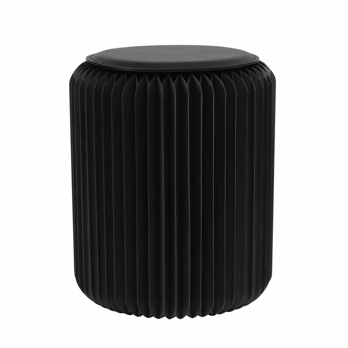 Taburete plegable 42 cm negro – Asiento – Asiento de piel sintética negro