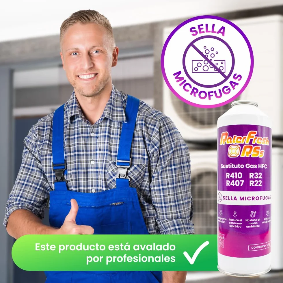 Ralerfresh RS Gas Refrigerante Sustituto R410 R32 R407 R22 Recarga Ecologica Aire Acondicionado Split