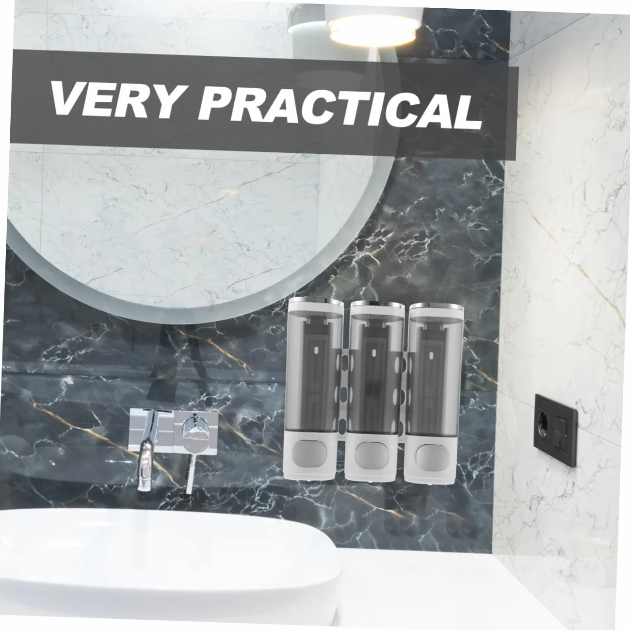 Ciieeo Dispensador de Jabón de Pared Manual de Cámaras Dispensador de Champú para Ducha Adecuado para Baño y Cocina y Champú