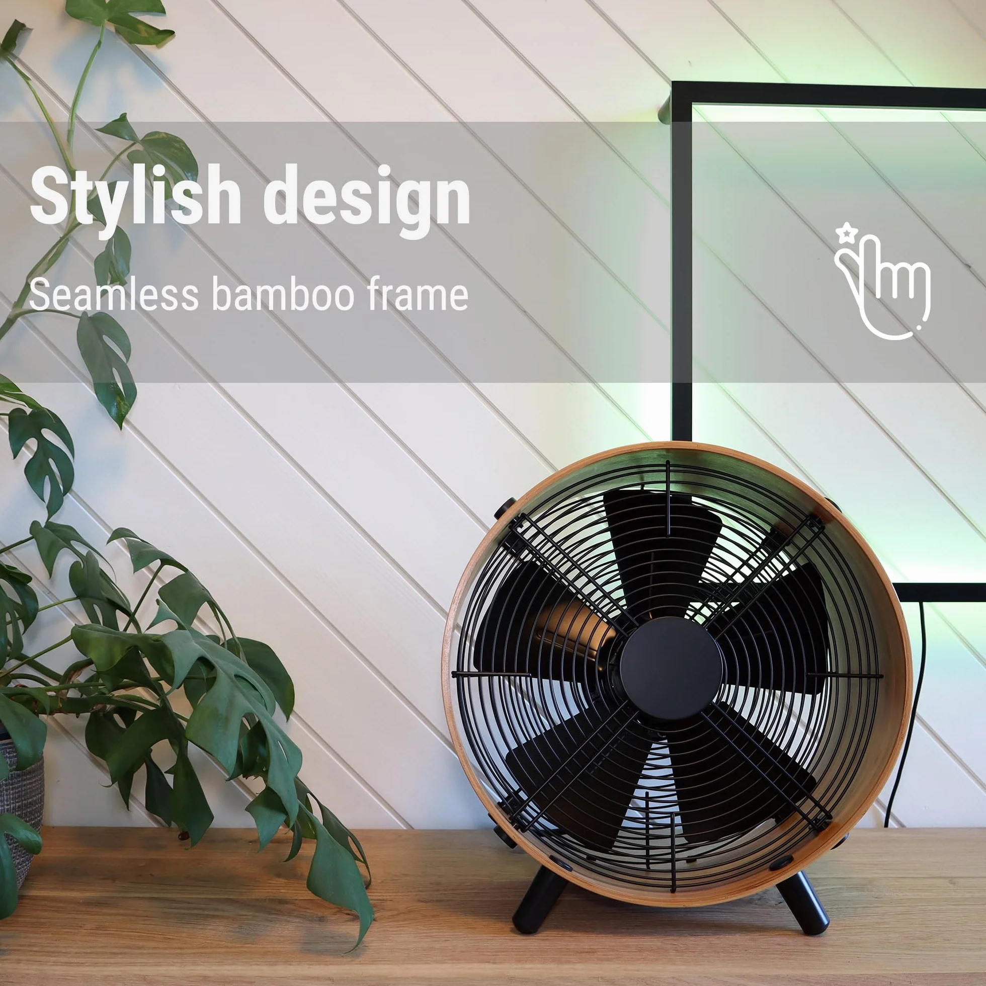 Stadler Form ventilador Otto, hecho de bambú, con 8 velocidades, ideal para el verano y adecuado para el dormitorio, sala de estar y oficina, fácil de limpiar, 50 vatios