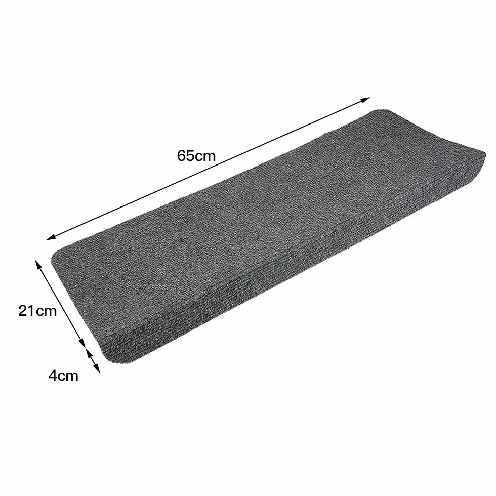 LANTUS 15x Alfombrilla Autoadhesiva de Escalera Alfombra Peldaños Adhesivos Antideslizante Protector Decoración Amortiguación Gris