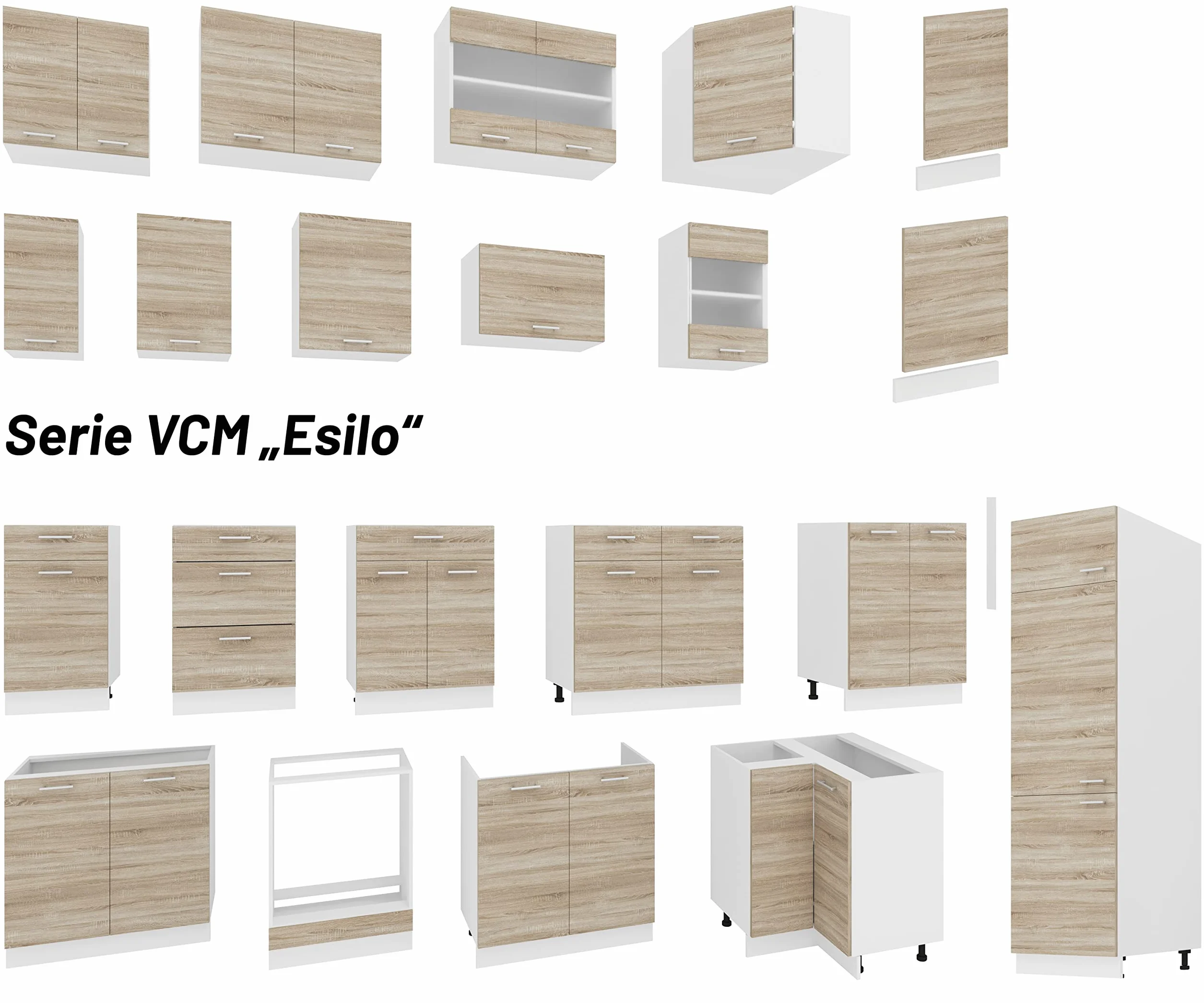 VCM Esilo - Armario de Cocina para Colgar | Dimensiones: 60 x 40 x 31 cm | Armario Colgante con Dos Compartimentos | Muebles de Cocina – Esilo