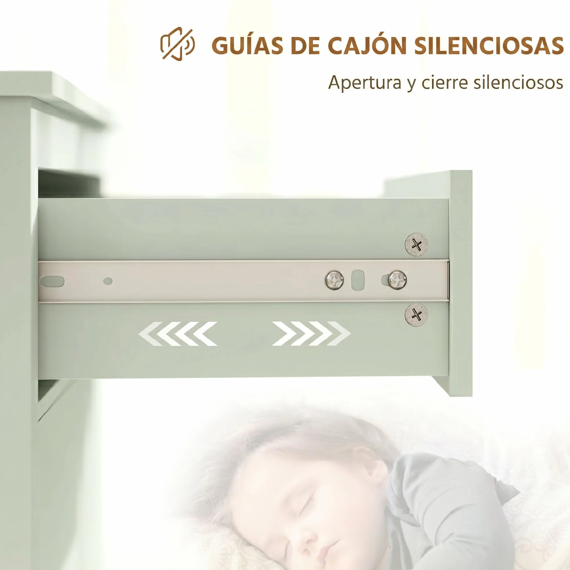 HOMCOM Aparador de 2 Puertas Moderno con Cajón Estante Ajustable 80x40x90 cm Verde Claro