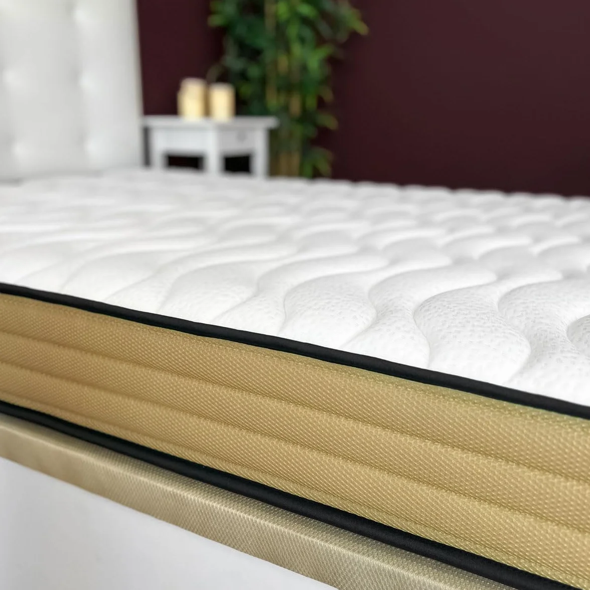 Duérmete Online - Cama Completa con Colchón Aura Reversible + Somier Basic con 4 Patas Abrazadera, 90 x 190