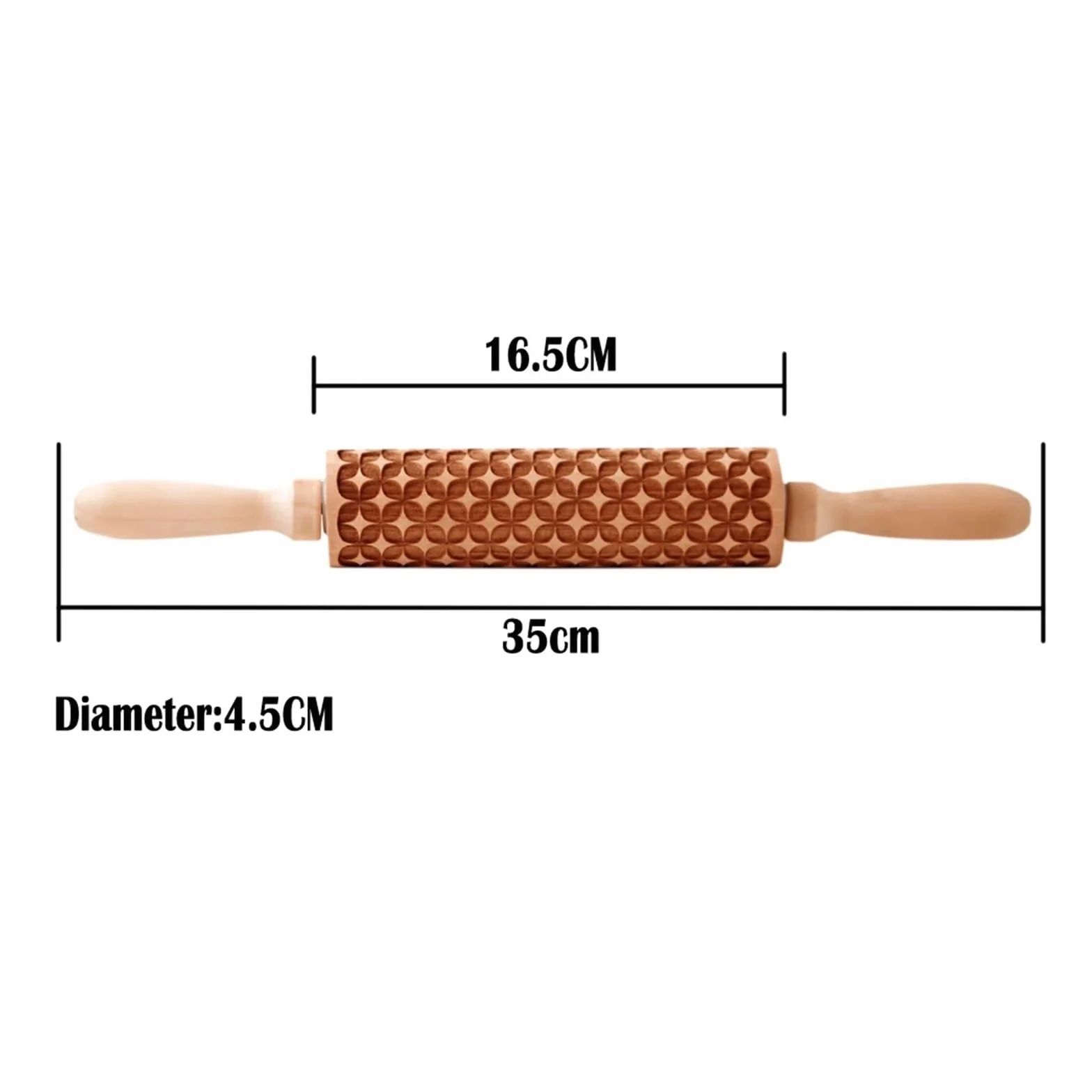 Rodillo de Madera con Grabado Profundo for Hornear, 35 x 4,5 cm, con Forma de Galletas en Relieve, Monedas Antiguas, 3D Rodillo para Masa Madera