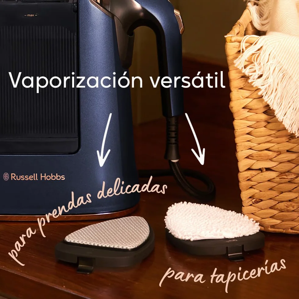 Russell Hobbs Plancha Vertical [2 en 1: Plancha y Vaporizador] Steam Genie Maestro (1700W,20g/min) 2 Accesorios: Delicados y Tapicería,Placa Cerámica,Depósito 750 ml,Almacenaje Integrado, 27600-56