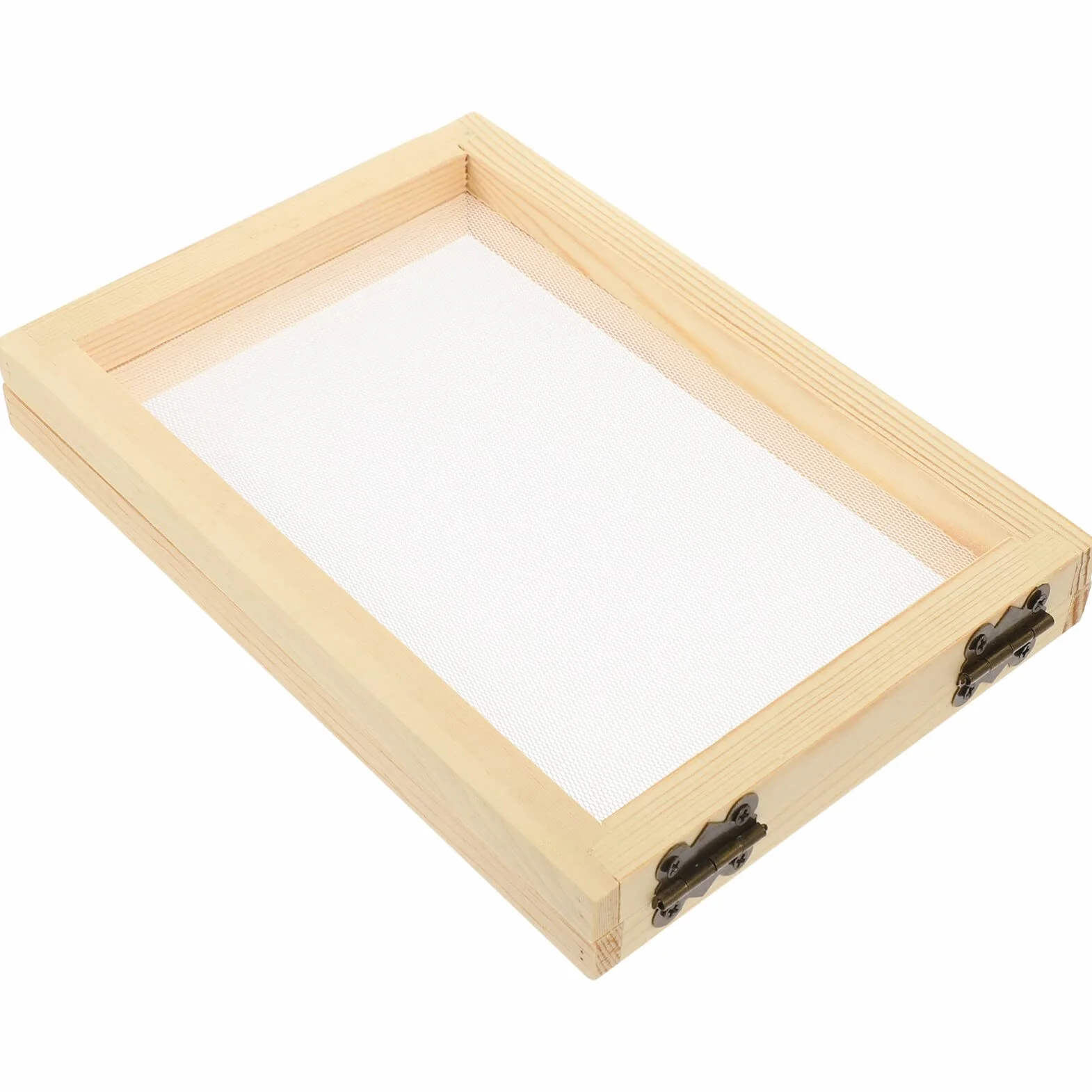 DEARMAMY Marco de Madera para Fabricación de Papel Reciclado 7.08x4.92 Pulgadas Kit de Manualidades con Malla Resistente