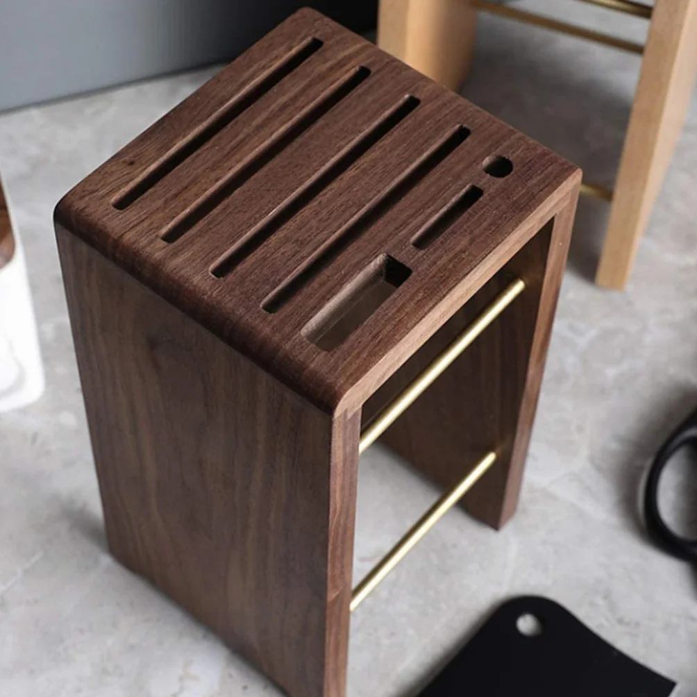 Bloque Cuchillos Cocina Soporte for Cuchillos De Madera Maciza, Soporte for Bloque De Cuchillos De Madera, Estante for Cuchillos Transpirable Seco, Marco De Cocina(B)