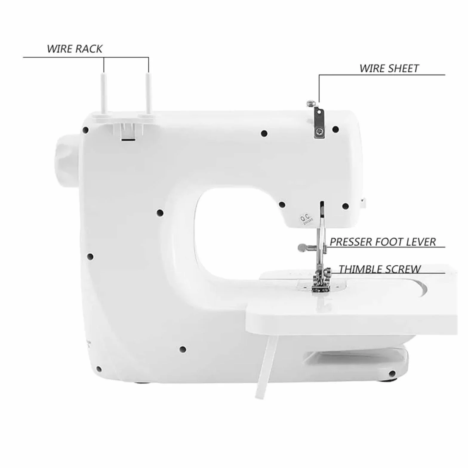 Máquina De Coser Doméstica Portátil UFR-608A, Mini Multifunción 6V/9W, Gruesa Con Pedal Eléctrico