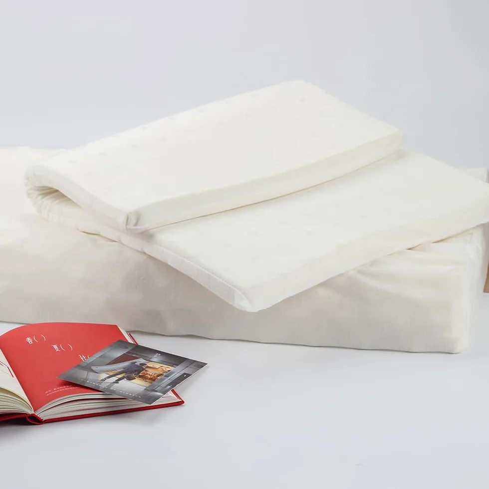 Talatex Almohada ergonómica de látex para aliviar el dolor de cuello y hombros, diseño Dunlop natural ajustable, soporte firme medio, funda transpirable y lavable, regalo perfecto para dormir