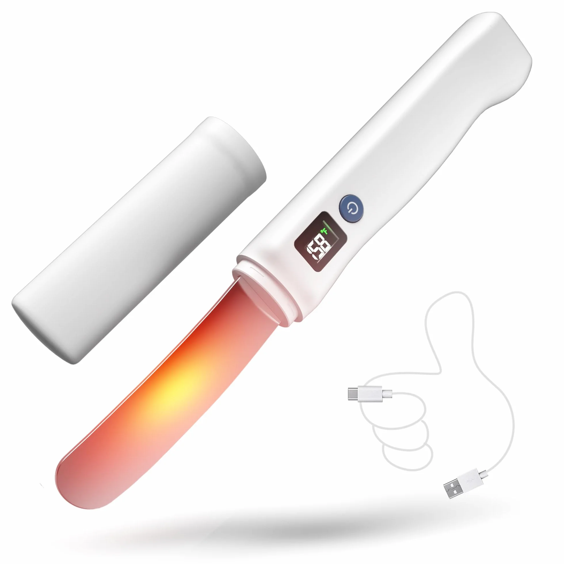 Cuchillo Esparcidor con Calor, Eléctrico Inteligente Cuchillo Cortador Mantequilla Acero Inoxidable, Temperatura Ajustable (55 °C/70 °C), Resistente al Agua, Recargable, para Mantequilla Dura, Queso
