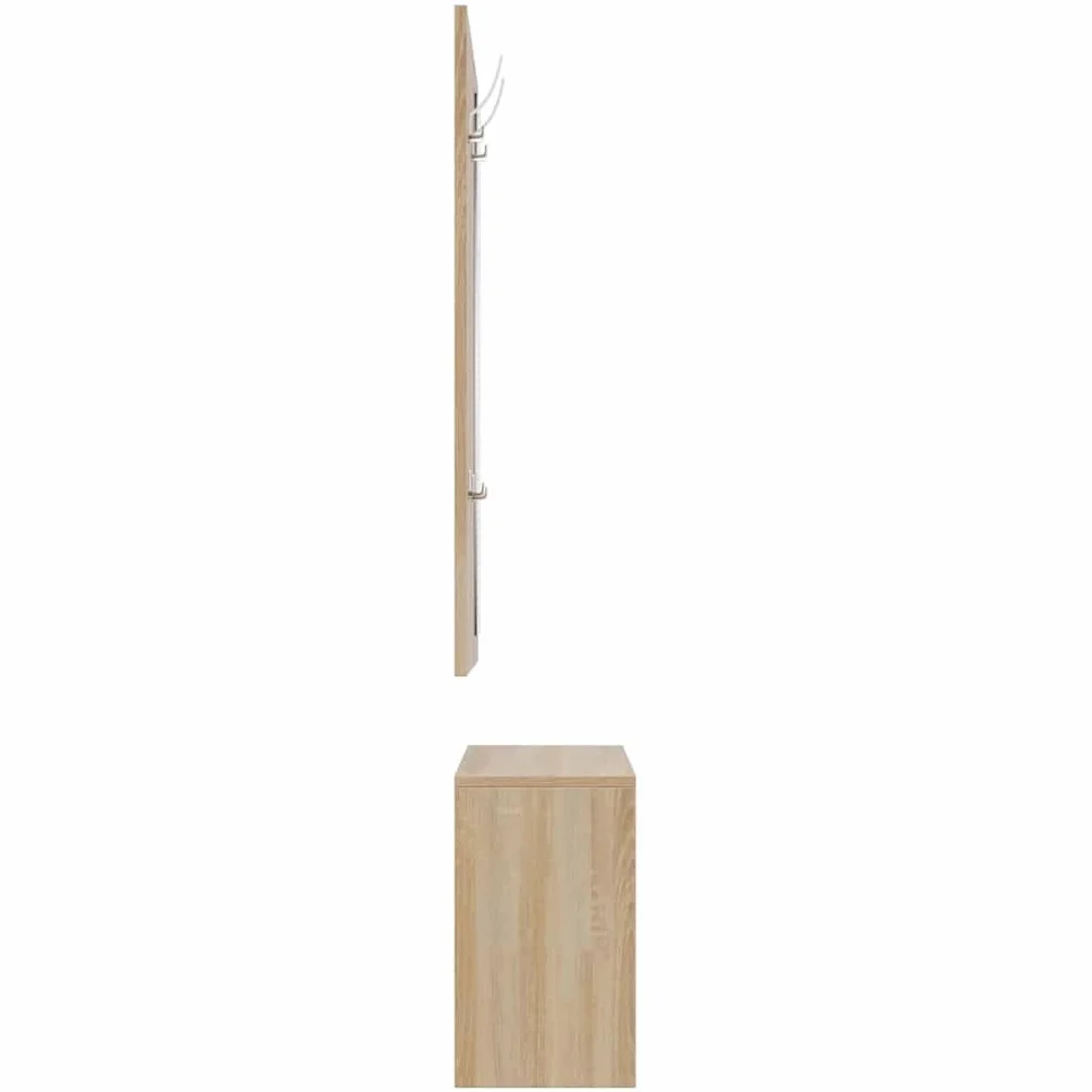 vidaXL Set de Mueble Zapatero 3 en 1 Armario Estantería Almacenamiento Recibidor Entrada Pasillo Salón Madera Contrachapada Color Roble Sonoma