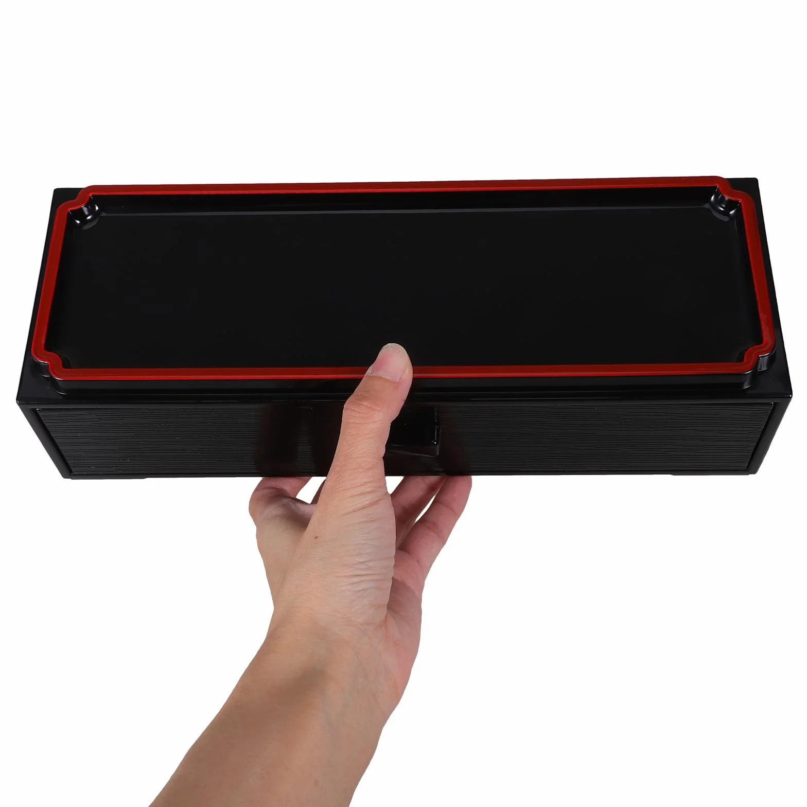 Operitacx Caja Organizadora para Palillos y Cubiertos de Madera Negra Diseño Japonés, Extraíble y Portátil, Contenedor para Almacenamiento Higiénico en Cocina, 1 Unidad