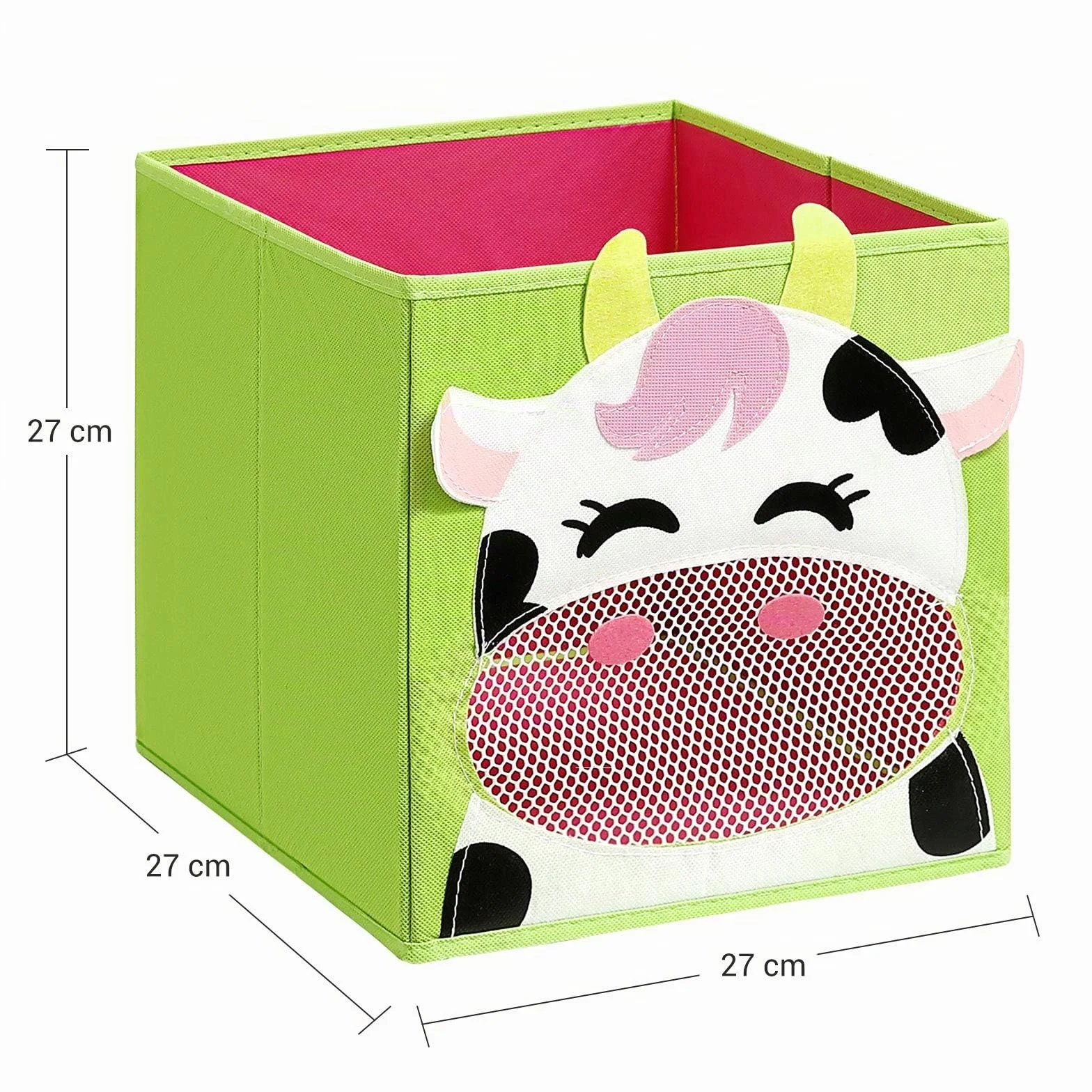 SONGMICS Cajas de Almacenamiento Juego de 3 Organizadores Plegable 27 x 27 x 27 cm Azul Verde Rosa RFB01PG