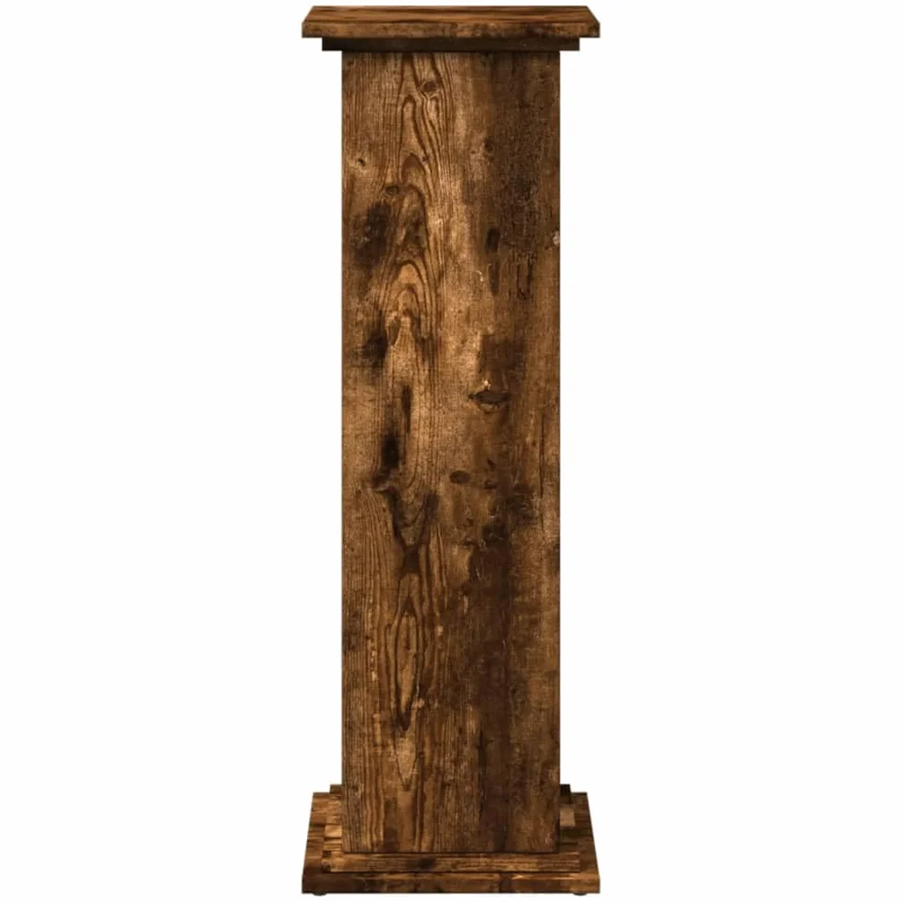 VidaXL Pedestal Expositor con Almacenaje Roble Ahumado 31x30x90 cm, Vitrina, Pedestal de Exposición, Mesa Auxiliar, Armario de Exposición