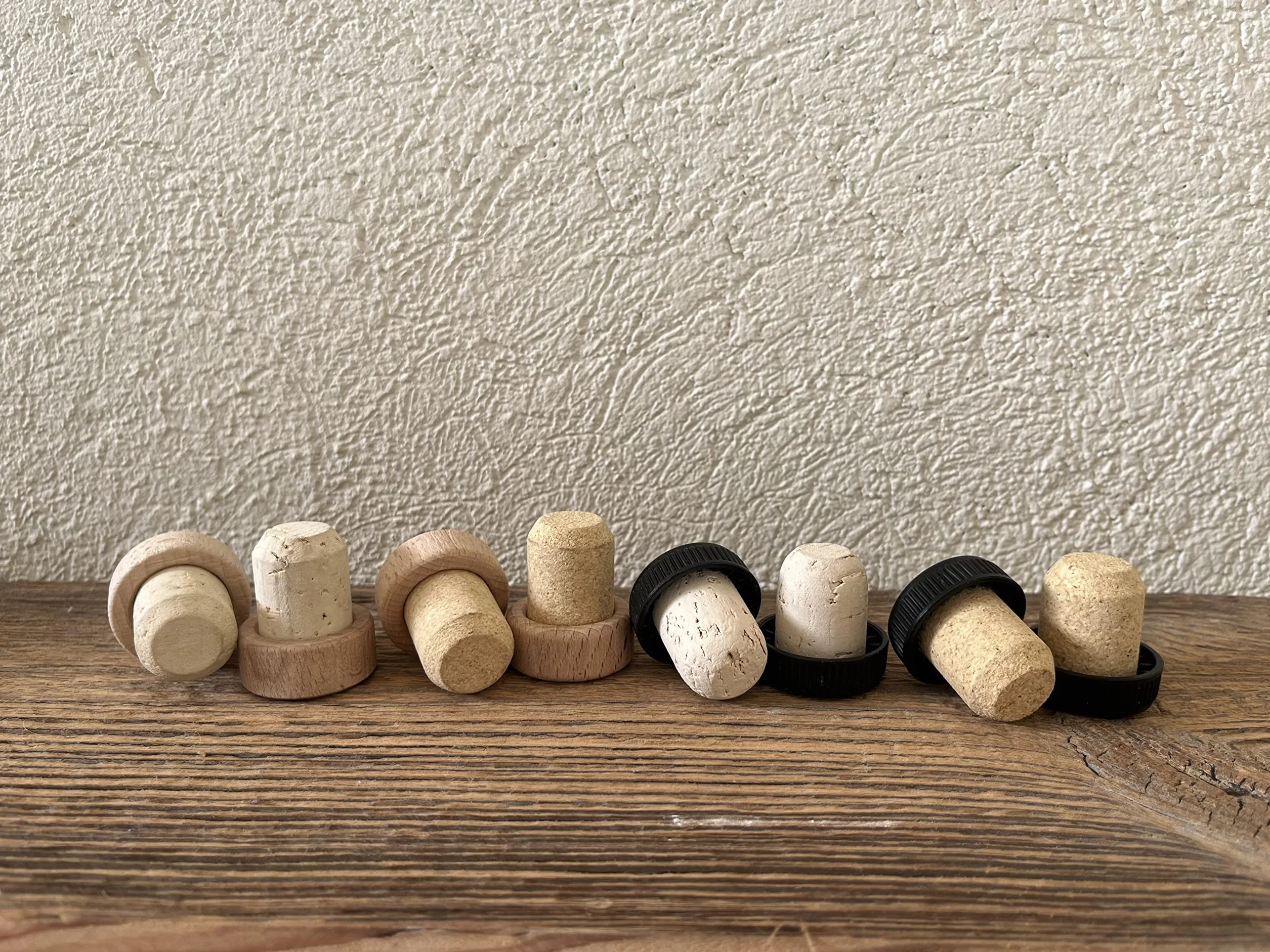 Lote de 100 tapones de corcho con mango de madera, 19,5 mm, prensado, aglomerado, para ginebras, aceites y jugos | de Portugal, tamaño del mango 29 x 12 mm