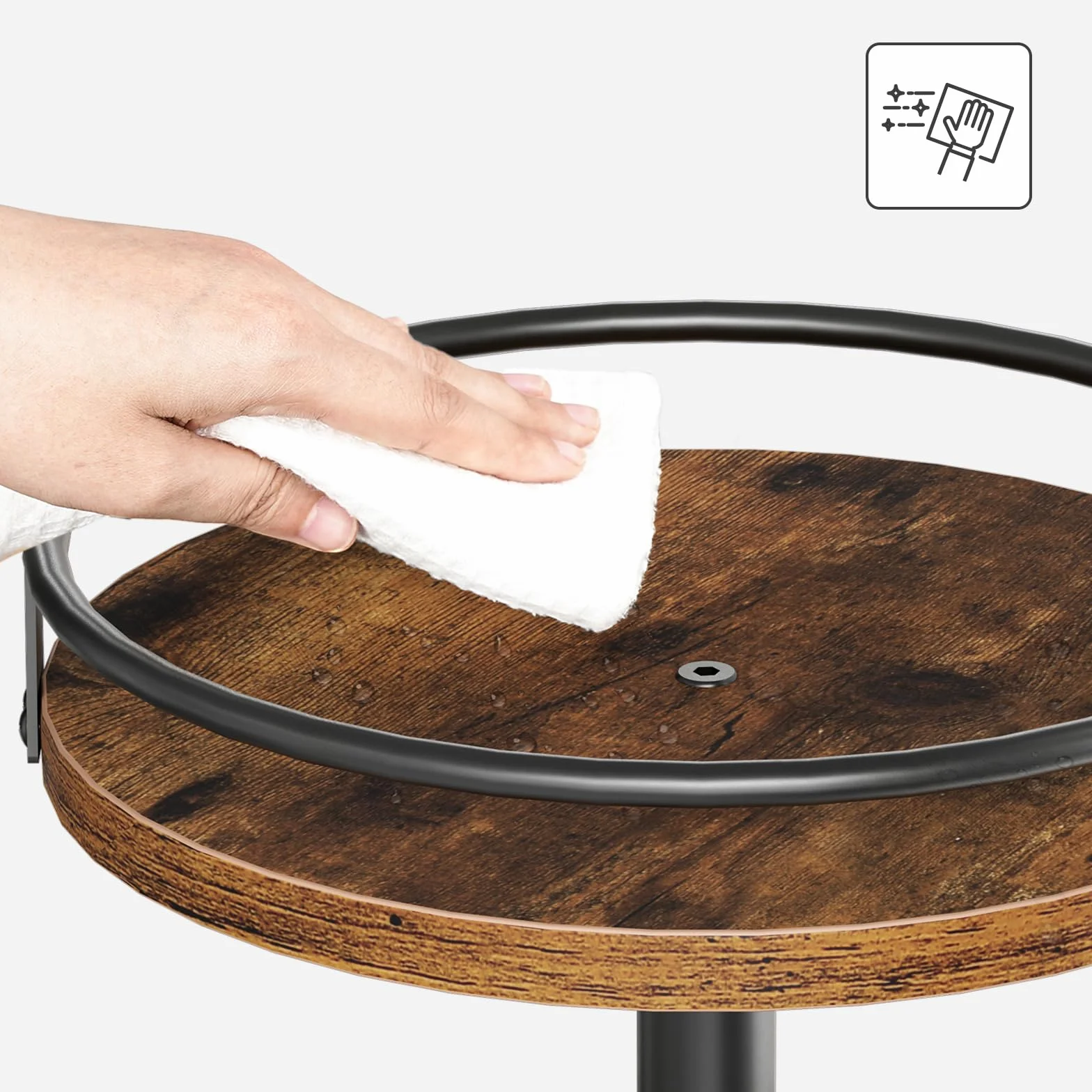 HOOBRO Estante Giratorio para Especias, Especiero Giratorio de 3 Niveles, Estante de Almacenamiento Vertical para Encimera de Cocina, Aparador, Mesa de Comedor, Marrón Rústico y Negro EBF09TL01