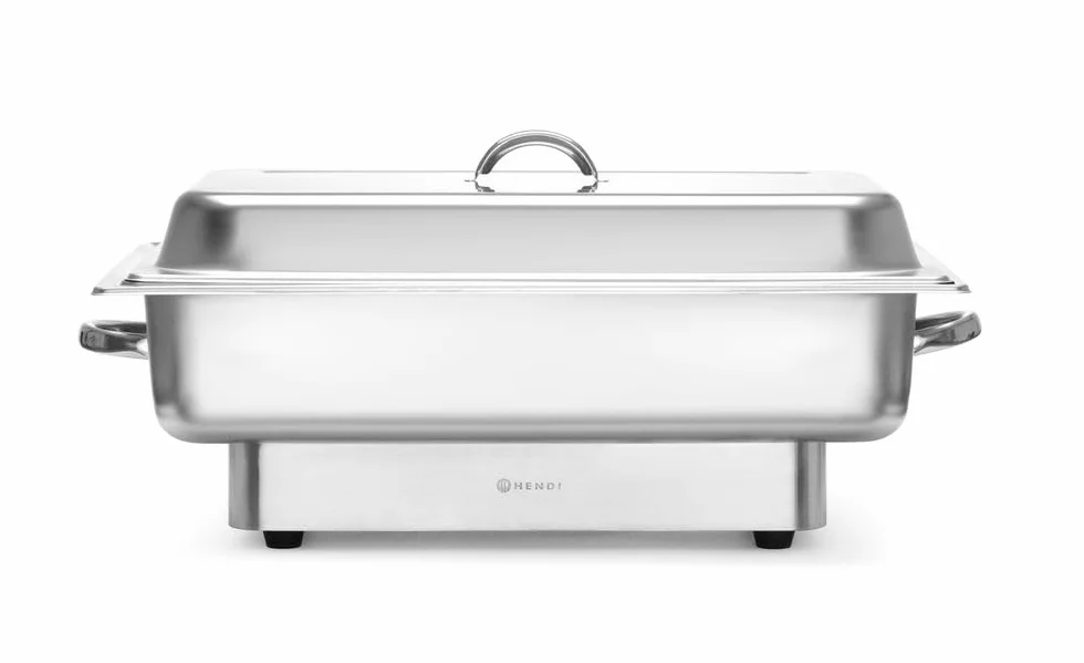 HENDI Calentador eléctrico de Alimentos para Buffet Pollina, Chafing Dish eléctrico al baño María, GN 1/1, Capacidad 9L, hasta 85°C, 230V, 900W, 587x440x(H) 273mm, Acero Inoxidable