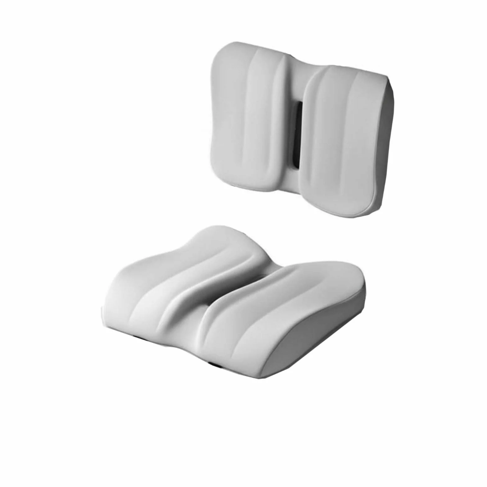 Cojín para Estudiante Cojín de Asiento Almohadilla Ergonómica Soporte Lumbar Soporte de Coxis Espuma Viscoelástica Funda de Poliéster Transpirable, Light Gray