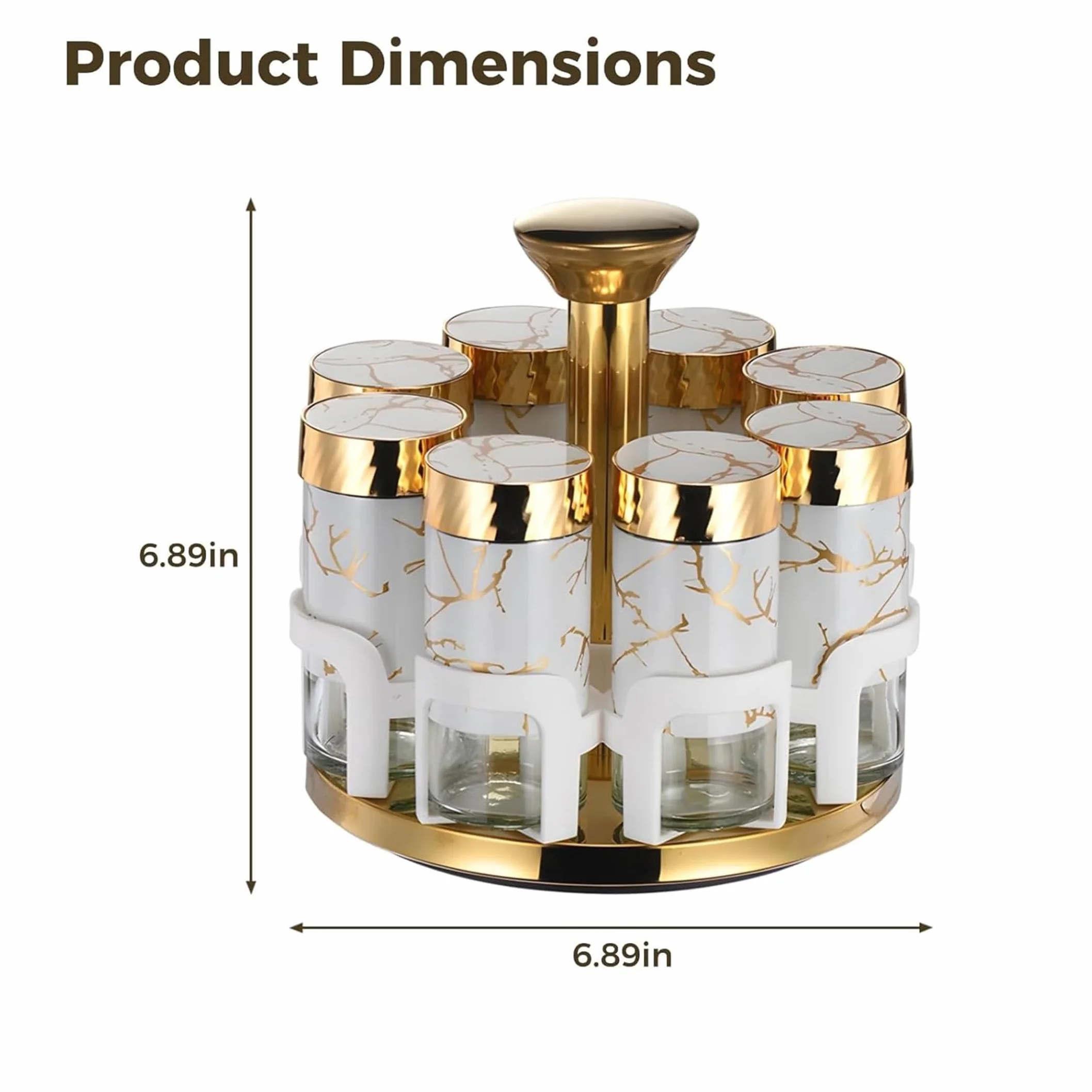 Estante giratorio para condimentos con botellas de 8 segundos, dispensador poroso para un uso fácil de cocina, torre Stora para especias, perfecto para cocinar en casa y preparar comidas
