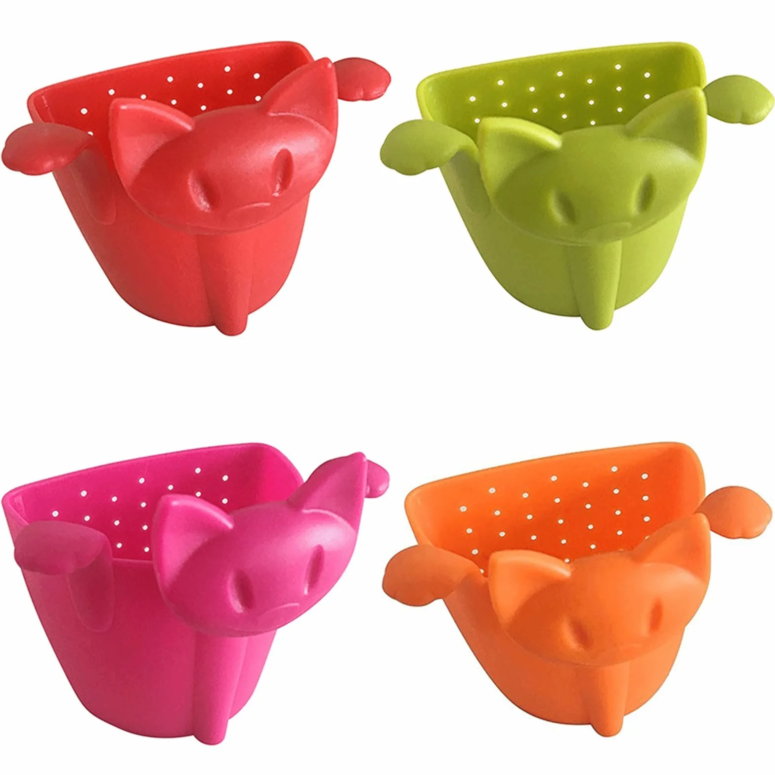 Colador de té creativo para hacer té, filtro de silicona de grado alimenticio, para colgar en la taza, accesorios de té (rojo)