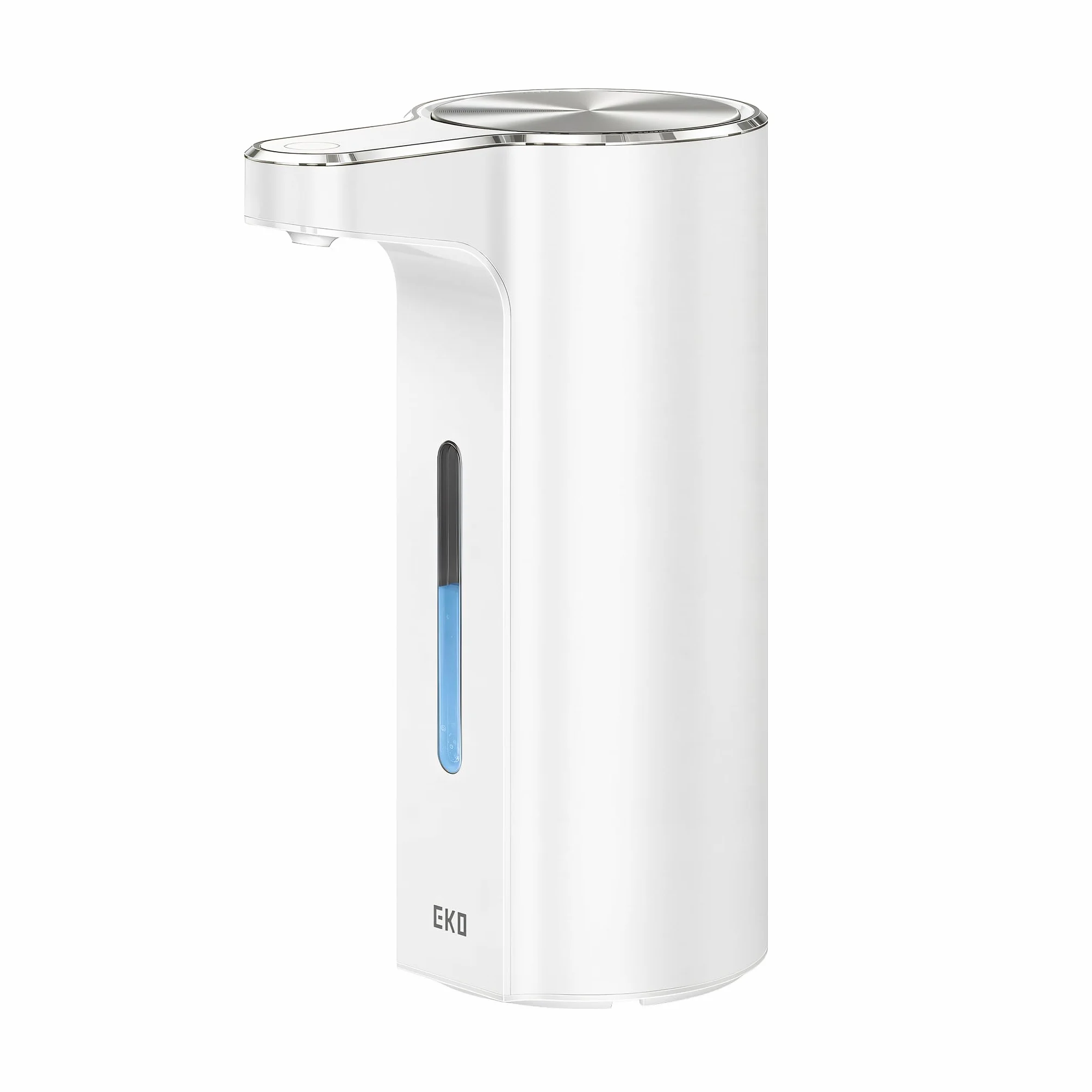 EKO Dispensador de jabón, acrilonitrilo butadieno estireno (ABS), Blanco, 13.5 onzas (Carga inalámbrica Premium)
