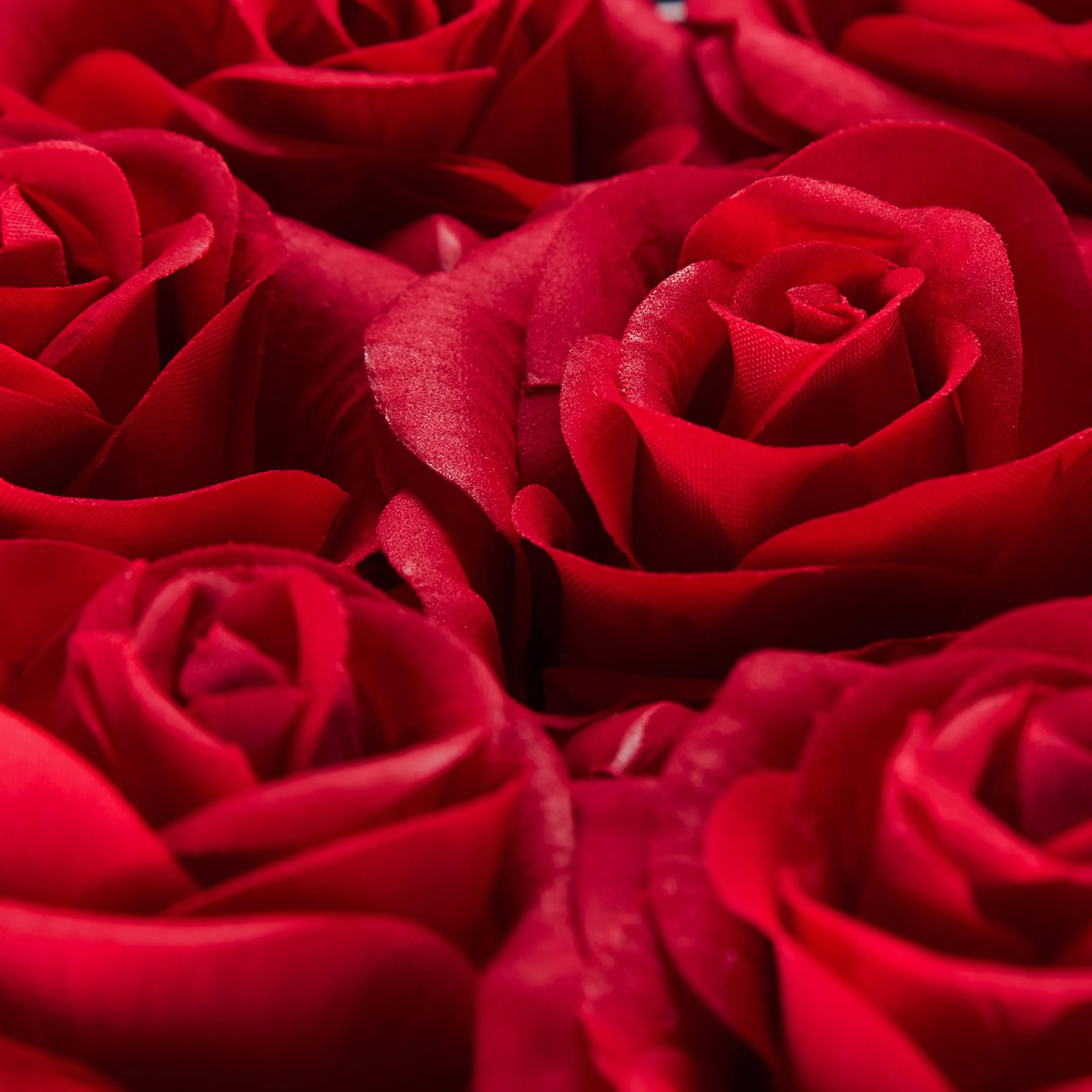Relaxdays Caja Rosas Artificiales Corazón, 18 Flores, Cajita Negra, Duran hasta 10 Años, Idea Regalo, Decorativa, Rojo