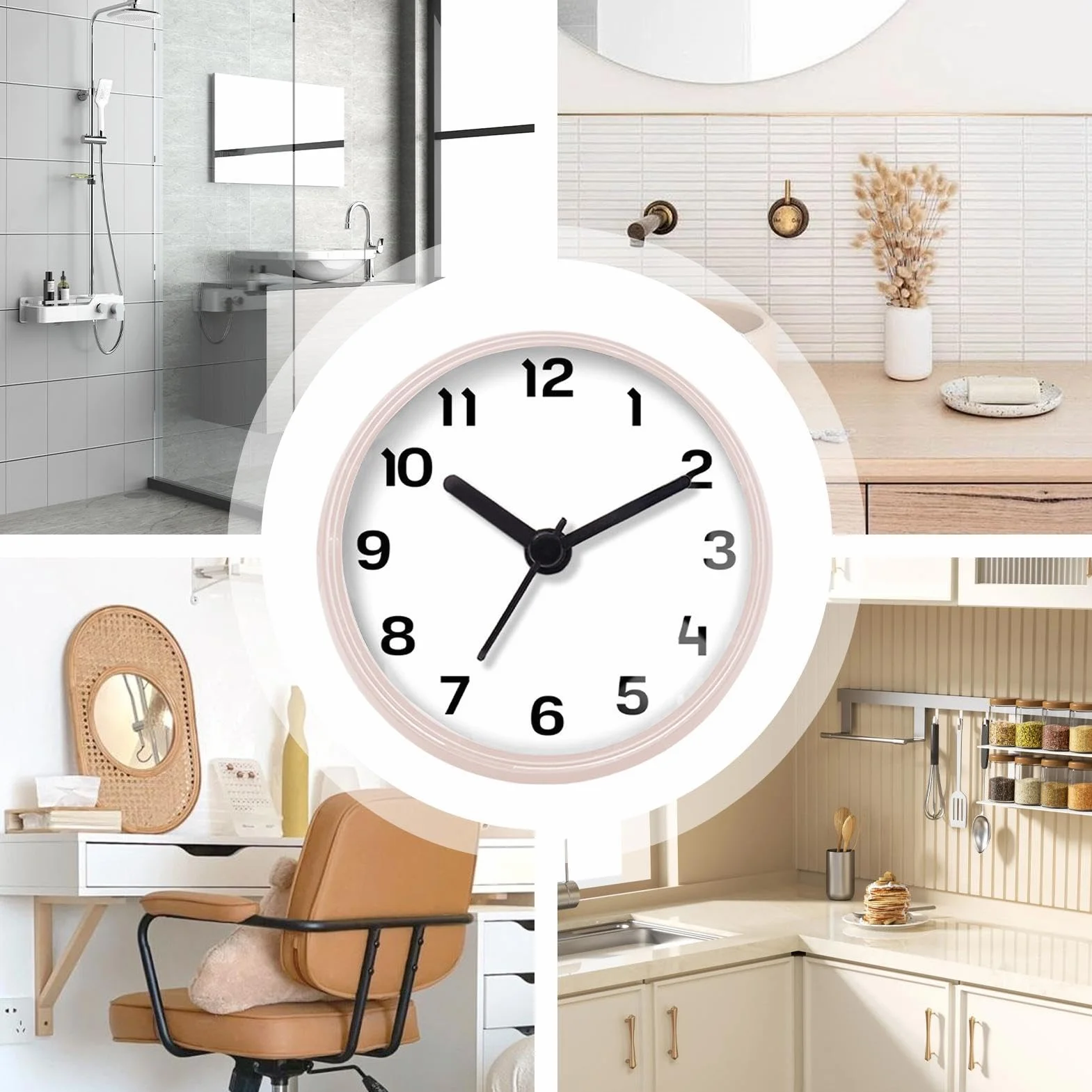 Reloj de pared impermeable PVC ABS Alarma de ducha ventosa flexible