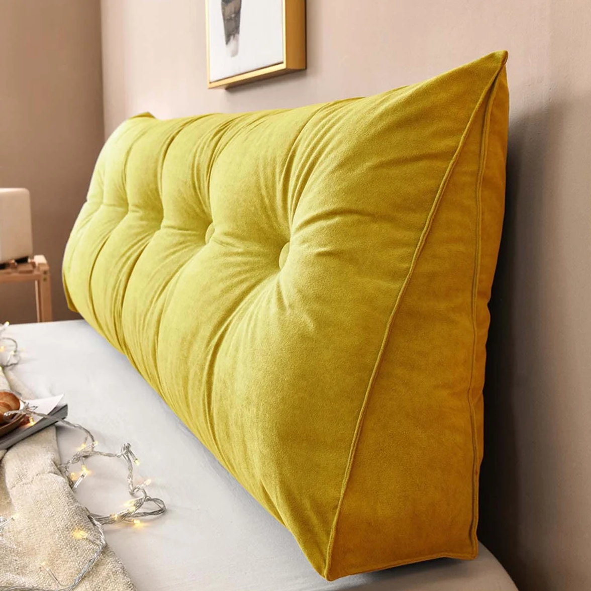 Almohada de cuña grande para cabecero, lectura triangular y cojín de apoyo lumbar para espalda y cintura, cojín de posicionamiento suave para sofá, 80 x 50 x 20 cm, perfecto para comodidad y