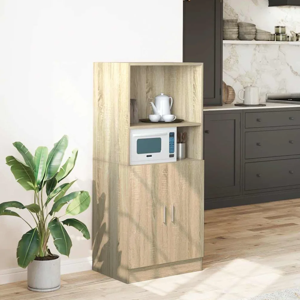 vidaXL Mueble de Cocina Madera ingeniería Roble Sonoma 57x41,5x131,5cm, aparador de Cocina, Armario de almacenaje de Cocina, aparador de almacenaje de Cocina