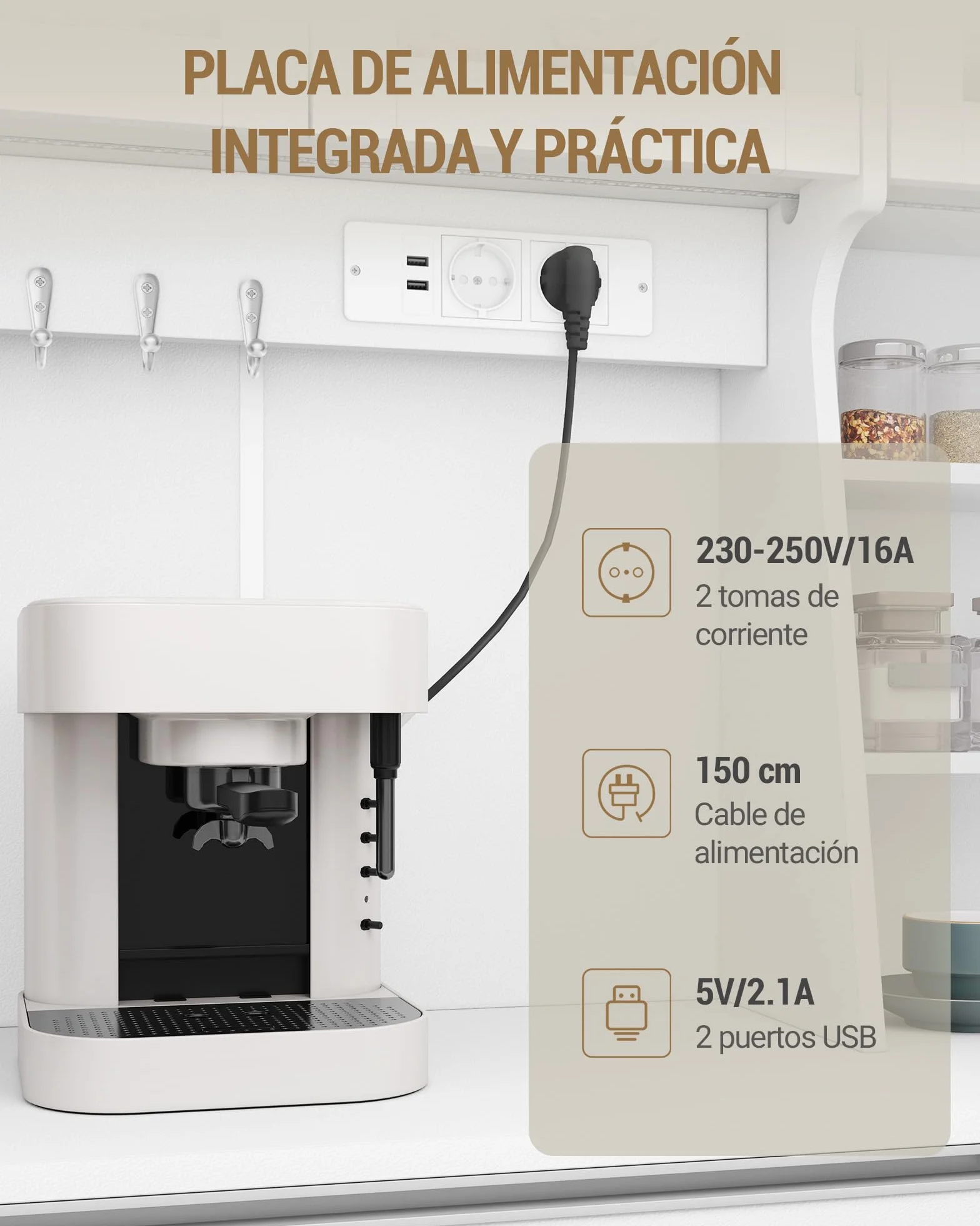 Alacena de Cocina con Luces LED 40x100x180cm Blanco