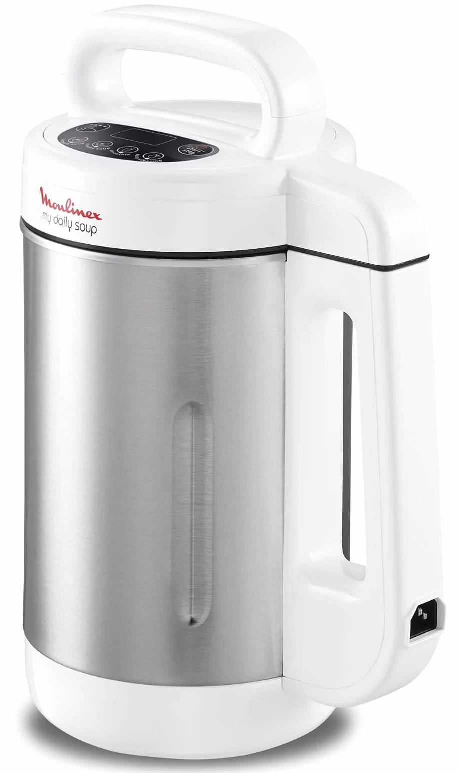 Moulinex My Daily Soup - Batidora de sopa, 1,2 L, 4 programas, Pantalla digital, 4 cuchillas de acero inoxidable, mezcla y cocida, Recetas frías y calientes, sopas, aterciopeladas, batidos, batidos